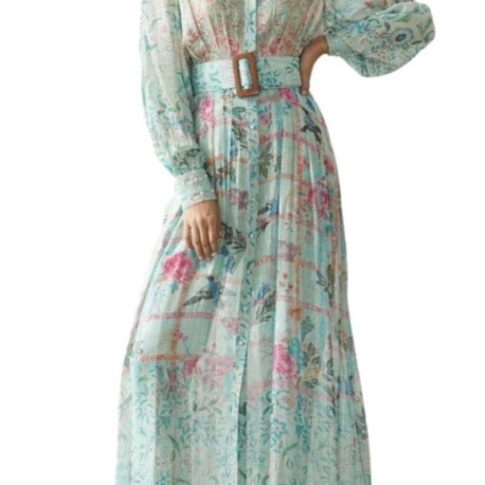 HEMANT & NANDITA Cosmic Floral Maxi Dress Sz. Small - Picture 6 of 13